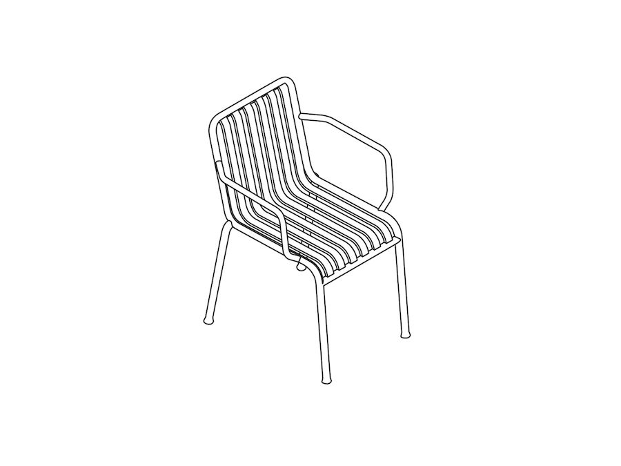A line drawing - Palissade Chair–With Arms