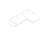 A line drawing - Pawson Drift Sectional Sofa – Chaise Left