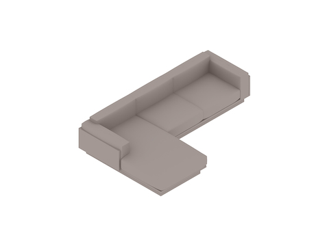 A generic rendering - Pawson Drift Sectional Sofa–Chaise Right