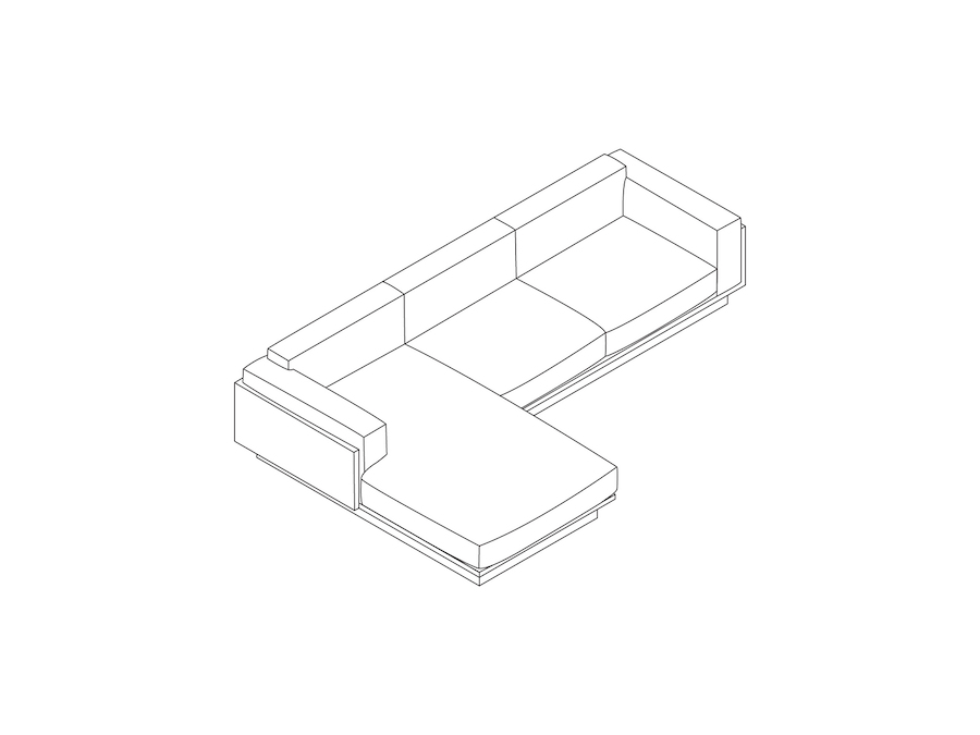 A line drawing - Pawson Drift Sectional Sofa–Chaise Right