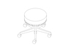 A line drawing - Physician Stool–360 Degree Ring Adjustment