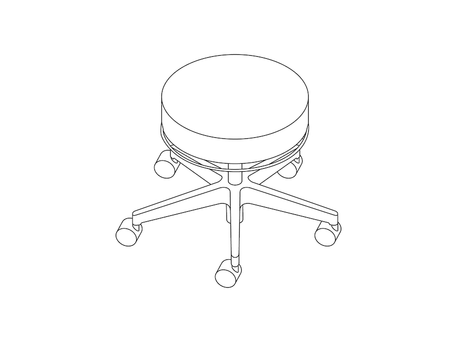 A line drawing - Physician Stool–360 Degree Ring Adjustment