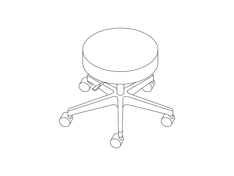 A line drawing - Physician Stool–Lever Adjustment