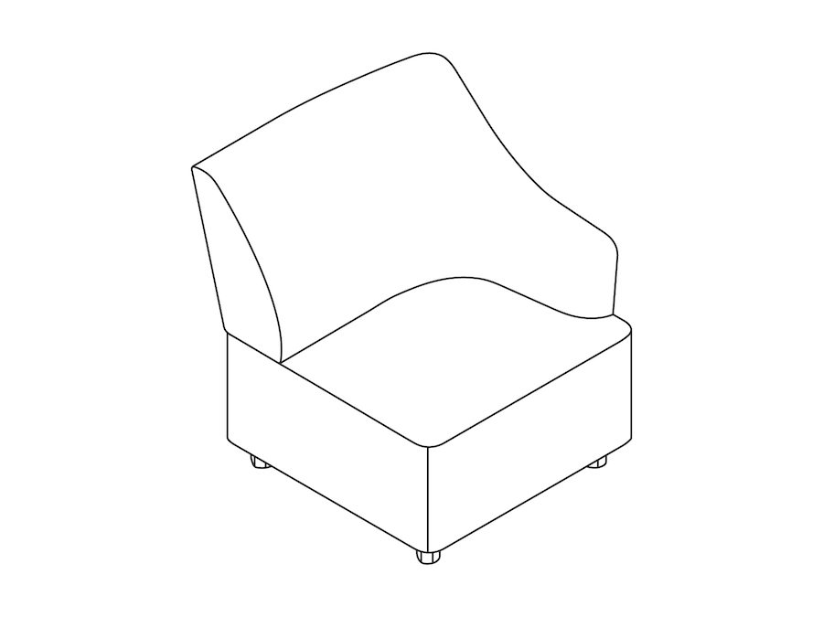 A line drawing - Plex Chair–Left Arm
