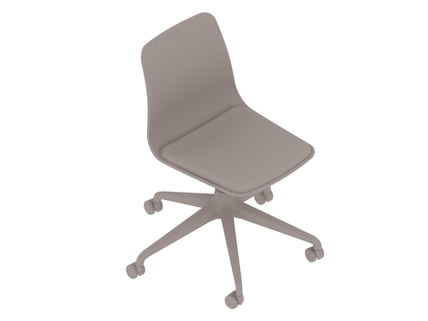 A generic rendering - Polly Chair–Armless–5-Star Caster Base–Upholstered Seat Pad