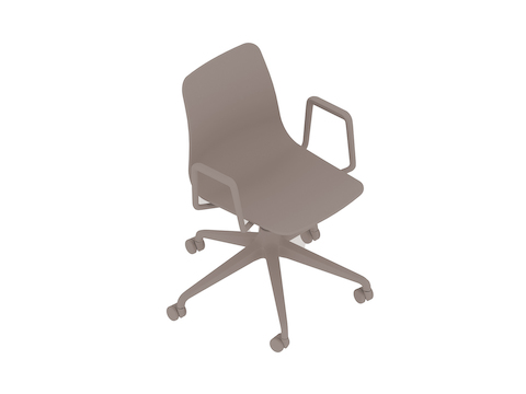 Un rendering generico - Seduta Polly–Con braccioli–Base a 5 stelle con ruote