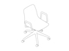 Um desenho de linha - Cadeira Polly–Com braços–Base 5 estrelas com rodízios