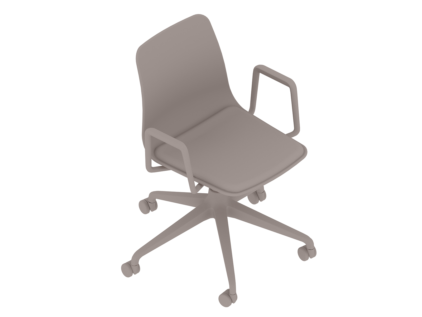 A generic rendering - Polly Chair–With Arms–5-Star Caster Base–Upholstered Seat Pad