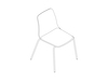 A line drawing - Polly Side Chair–Armless–4-Leg Base–Upholstered Seat Pad