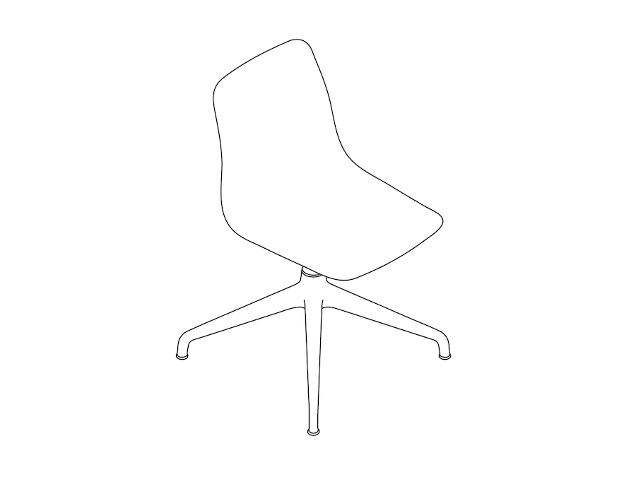A line drawing - Polly Side Chair–Armless–4-Star Base–Non-upholstered