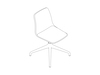 A line drawing - Polly Side Chair–Armless–4-Star Base–Upholstered Seat Pad