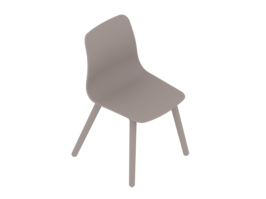 Uma renderização genérica - Cadeira para visitantes Polly–Sem braços–Base de madeira–Sem estofamento