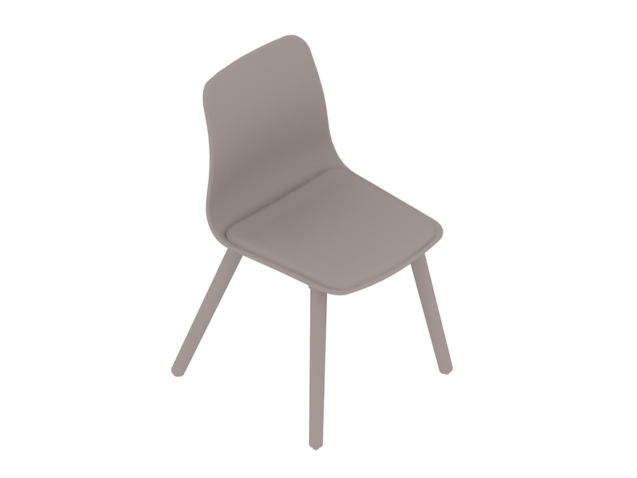 通用渲染图 - Polly单椅–无扶手–木质底座–带软垫的坐垫