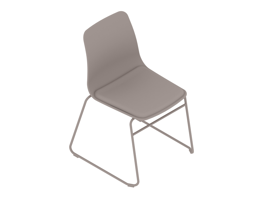 Un rendering generico - Seduta visitatore Polly–Senza braccioli–Base a slitta–Sedile con cuscino imbottito