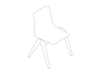 A line drawing - Polly Wood Chair–Armless–Nonupholstered