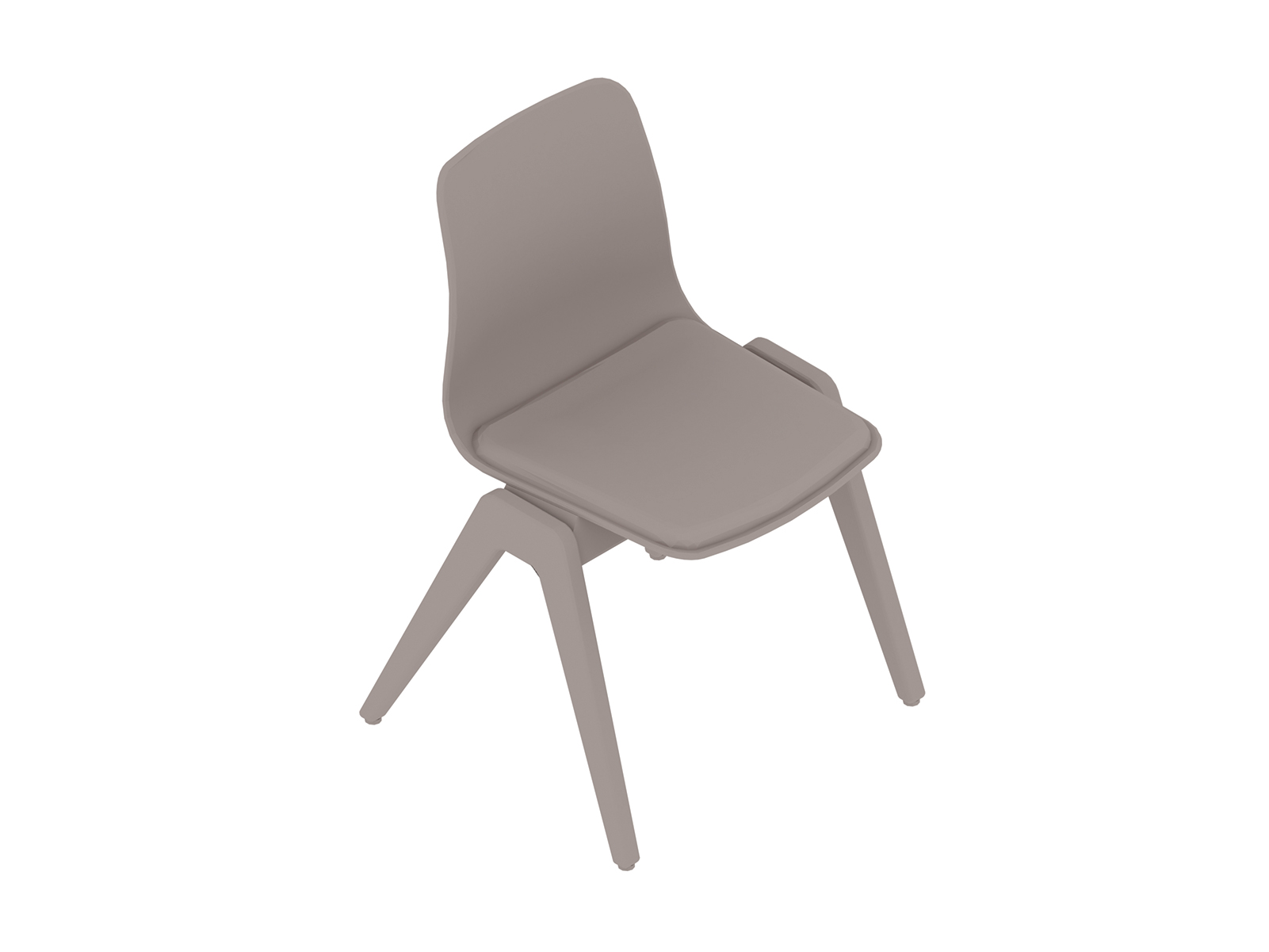 Uma renderização genérica - Cadeira em madeira Polly–Sem braços–Almofada de assento estofado