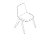 A line drawing - Polly Wood Chair–Armless–Upholstered Seat Pad