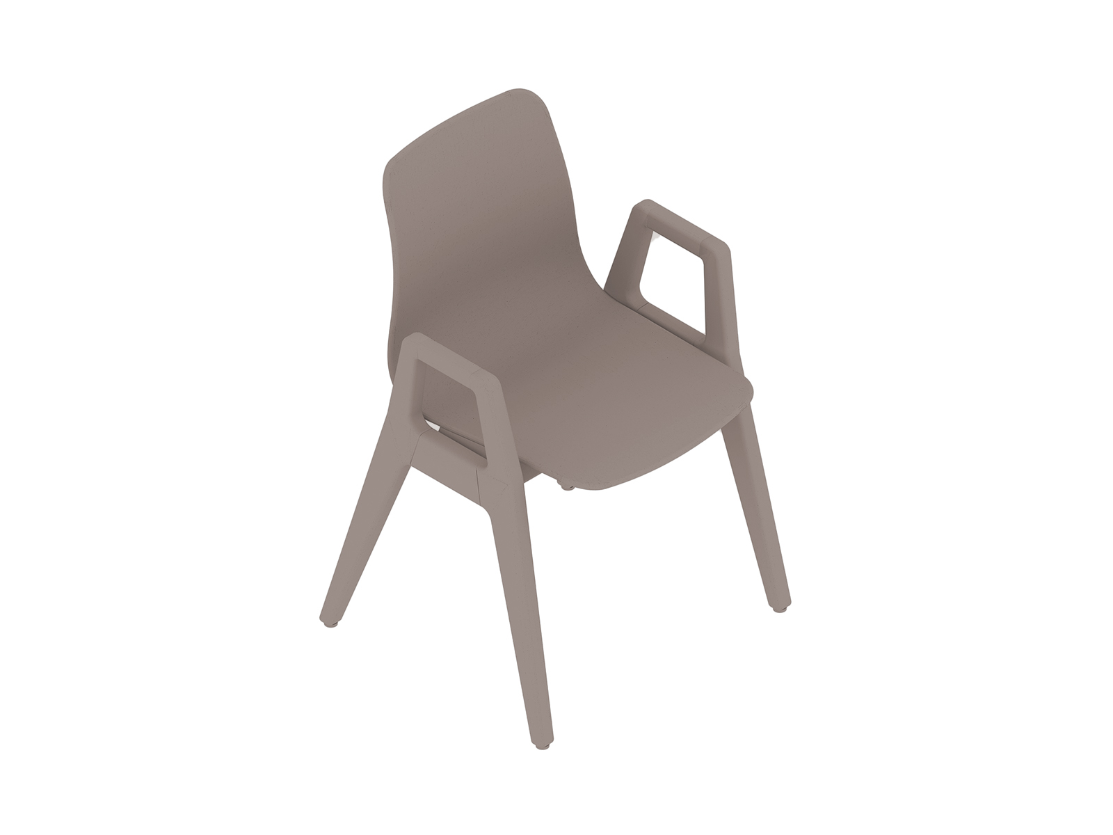 Een generieke rendering - Polly Wood-stoel - met armleuningen–niet bekleed