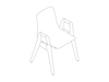 A line drawing - Polly Wood Chair–With Arms–Non-upholstered