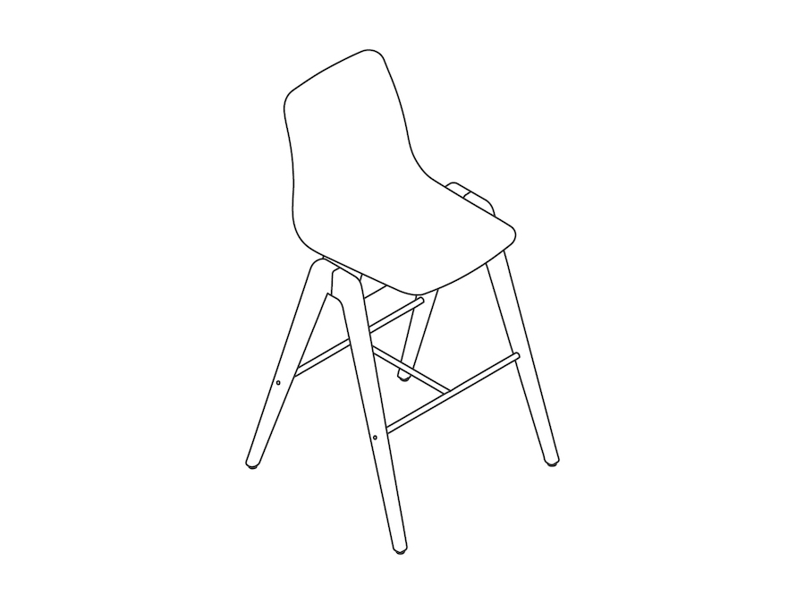 A line drawing - Polly Wood Stool–Bar Height