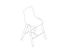 A line drawing - Polly Wood Stool–Counter Height