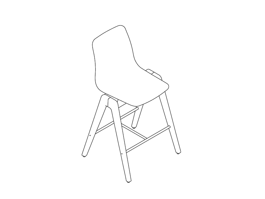 A line drawing - Polly Wood Stool–Counter Height