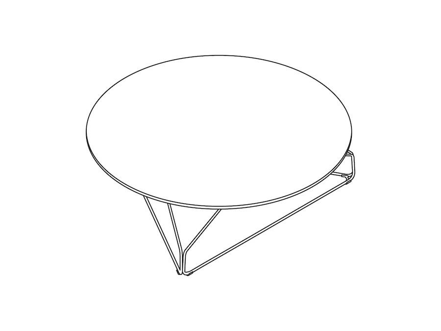 Dessin au trait : Table Polygon Wire – Ronde