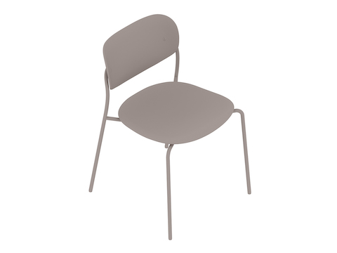 Un rendering generico - Seduta Portrait-senza braccioli-sedile imbottito-schienale in legno