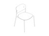 Een lijntekening - Portrait-stoel–zonder armleuningen–hout