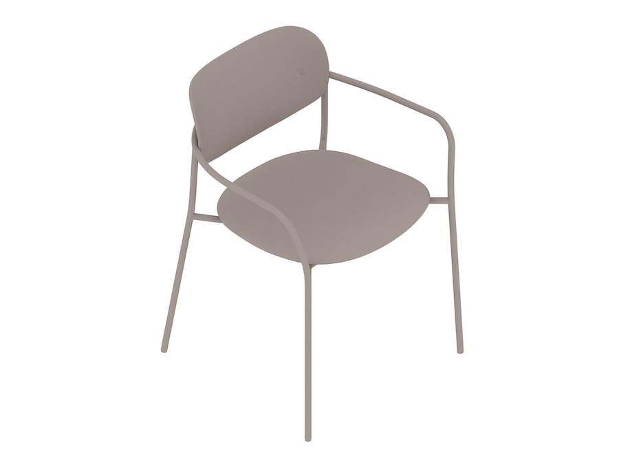 Uma renderização genérica - Cadeira Portrait–Com braços–Assento estofado–Encosto de madeira