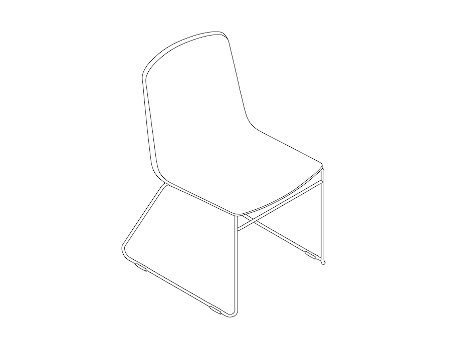 Um desenho de linha - Cadeira empilhável Pronta