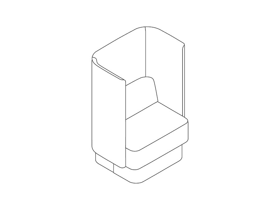 A line drawing - Pullman Chair–Plinth Base