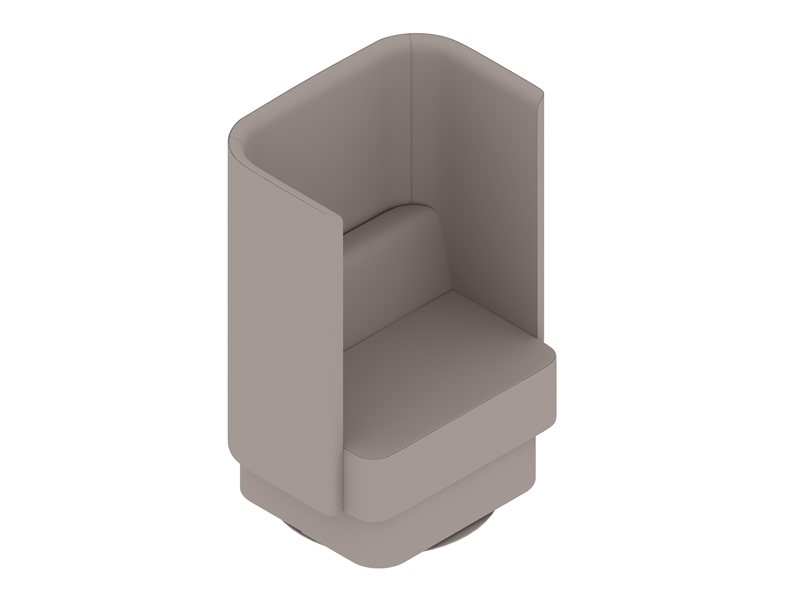 Een generieke rendering - Pullman-stoel–plintonderstel met zwenkwielen
