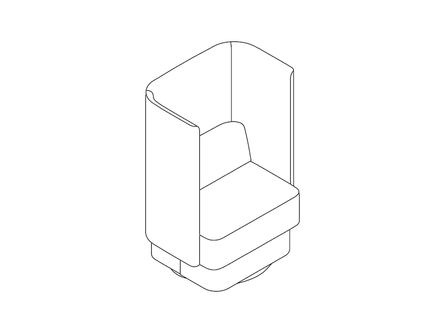 A line drawing - Pullman Chair–Plinth Swivel Base