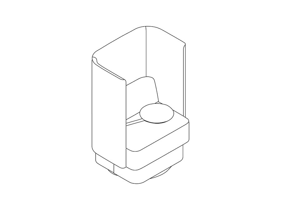 Un dibujo - Silla Pullman–Base giratoria de pedestal–Mesa a la derecha