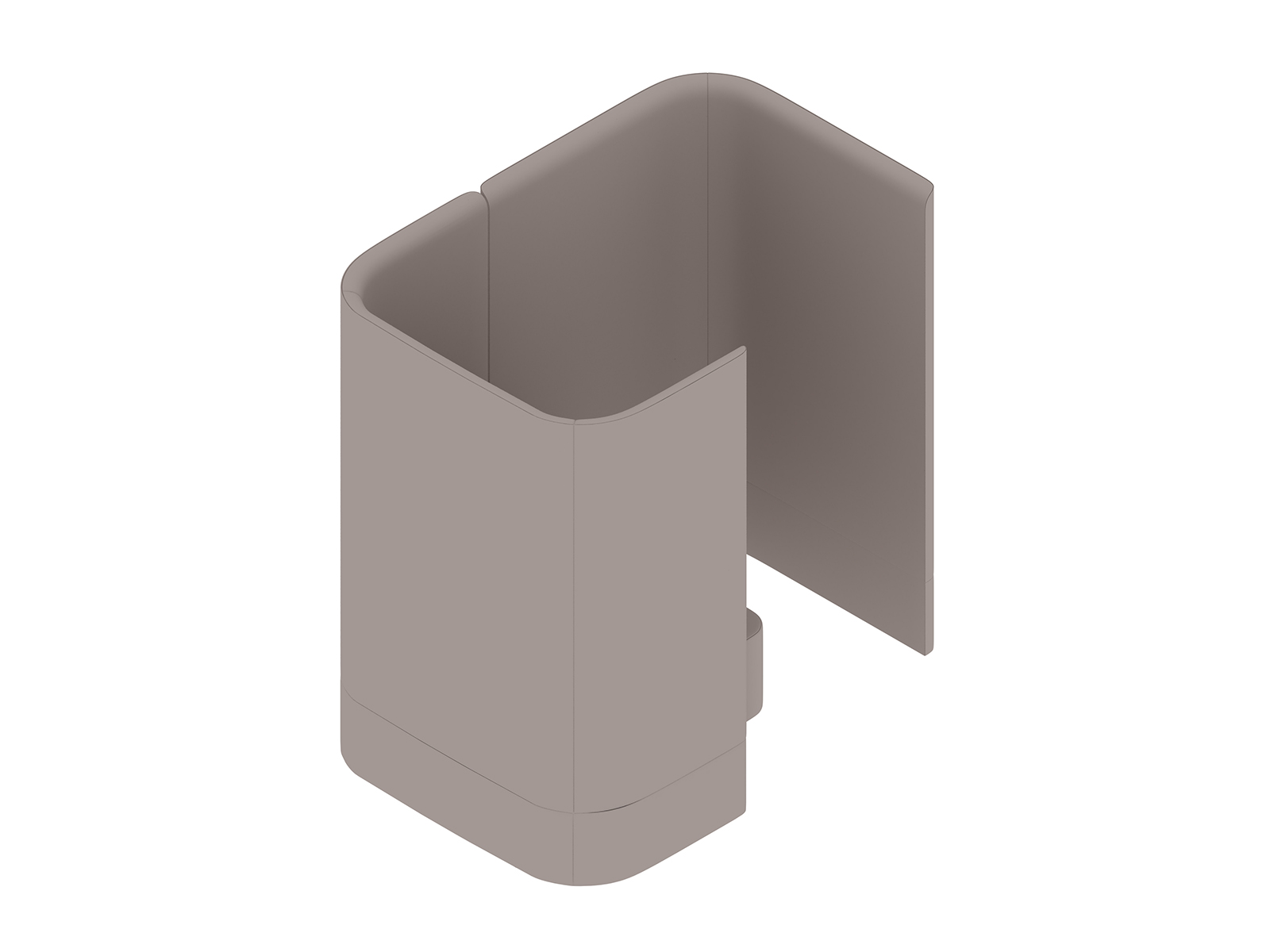 Un rendering generico - Seduta schermata Pullman–Base con zoccolo–Schermo a sinistra