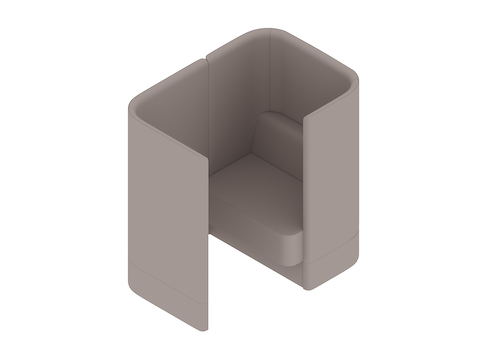 Uma renderização genérica - Cadeira modular Pullman–Base de rodapé–Painel à direita