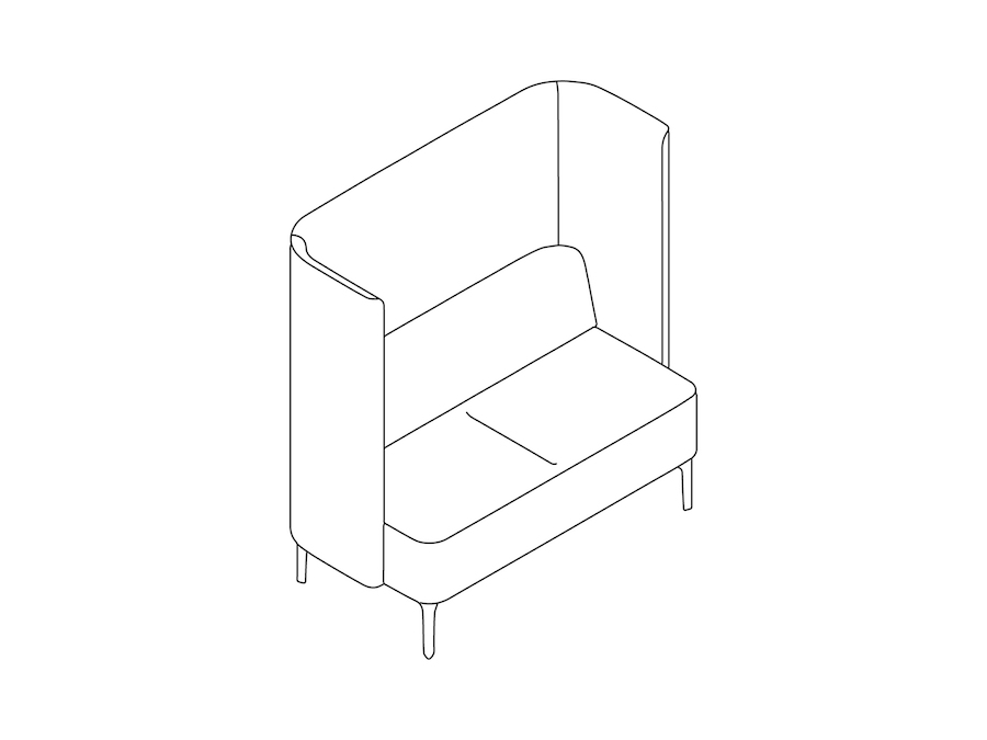 A line drawing - Pullman Sofa–2 Seat