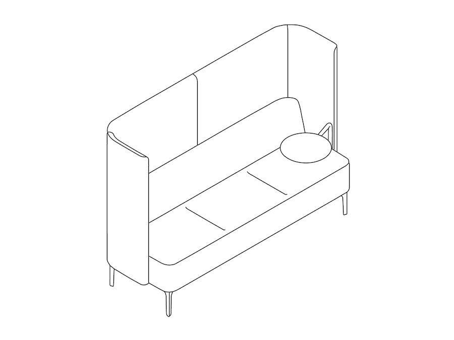 A line drawing - Pullman Sofa–3-Seat–Tablet Left