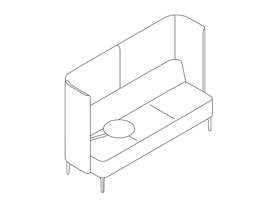 A line drawing - Pullman Sofa–3-Seat–Tablet Right