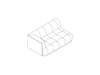A line drawing - Quilton Sectional Sofa–Left Arm Right Armless