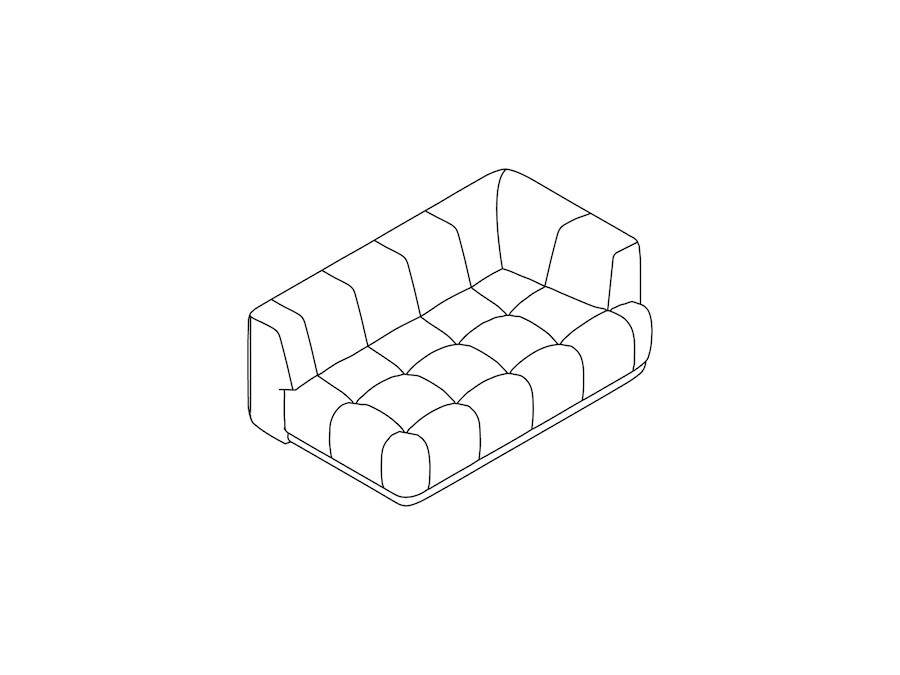 A line drawing - Quilton Sectional Sofa–Left Armless Right Arm