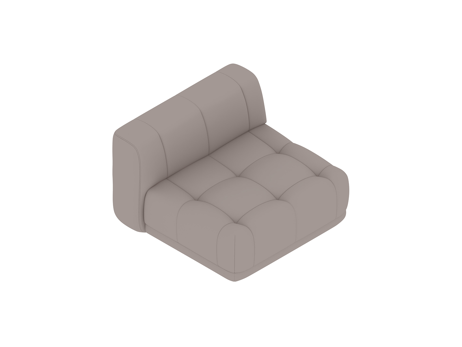 A generic rendering - Quilton Sectional Sofa–Narrow–Left End–Armless