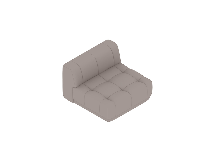 A generic rendering - Quilton Sectional Sofa–Narrow–Straight Unit–Middle