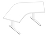 A line drawing - Renew Sit-to-Stand Table–120 Degree Corner