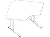 A line drawing - Renew Sit-to-Stand Table–90 Degree Corner