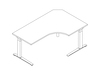 A line drawing - Renew Sit-to-Stand Table–Extended Corner