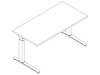 A line drawing - Renew Sit-to-Stand Table–Rectangular–C Foot