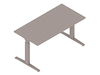 A generic rendering - Renew Sit-to-Stand Table–Rectangular–T Foot