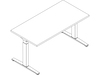 A line drawing - Renew Sit-to-Stand Table–Rectangular–T Foot